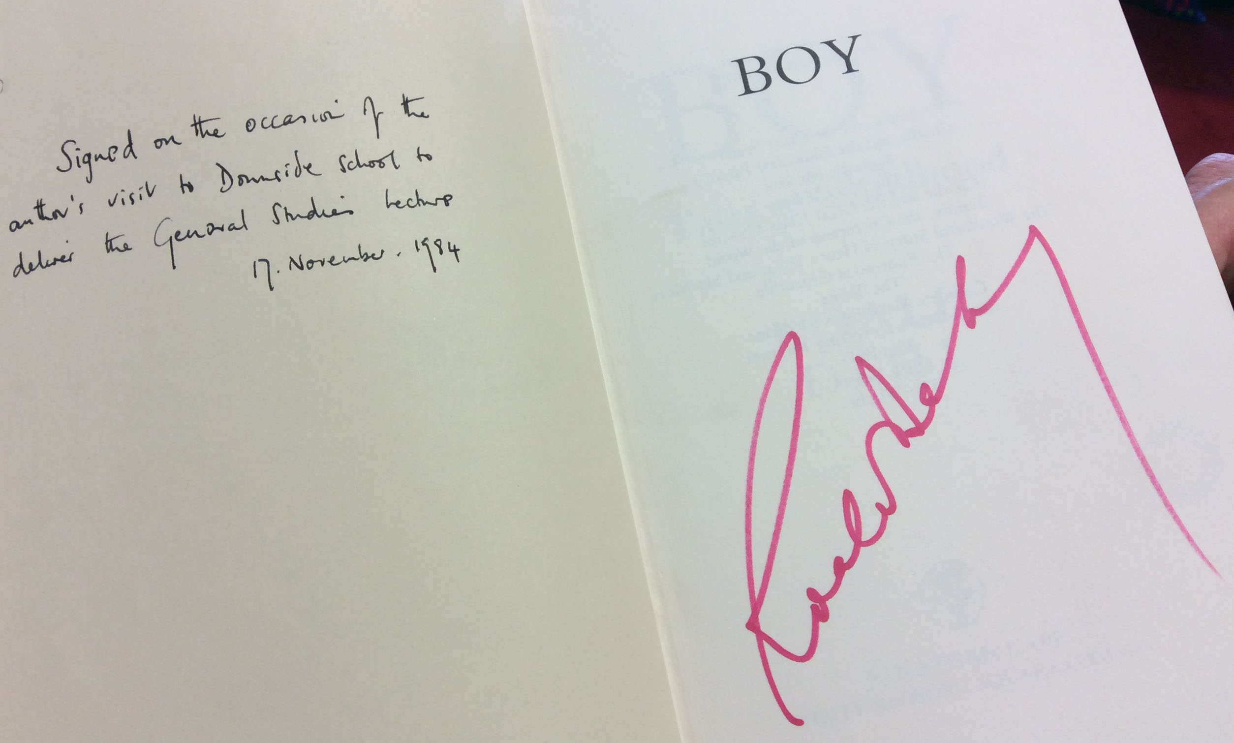 Roald Dahl at Downside