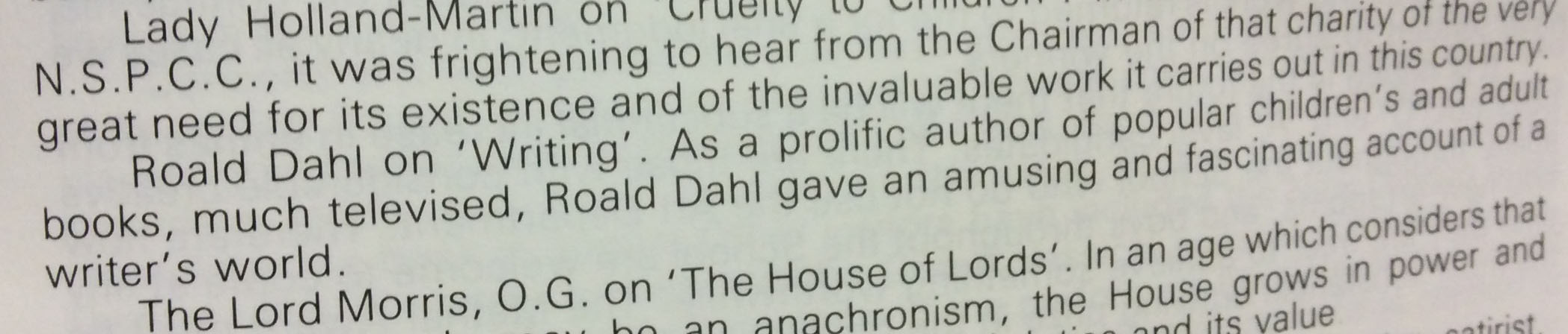 Roald Dahl at Downside