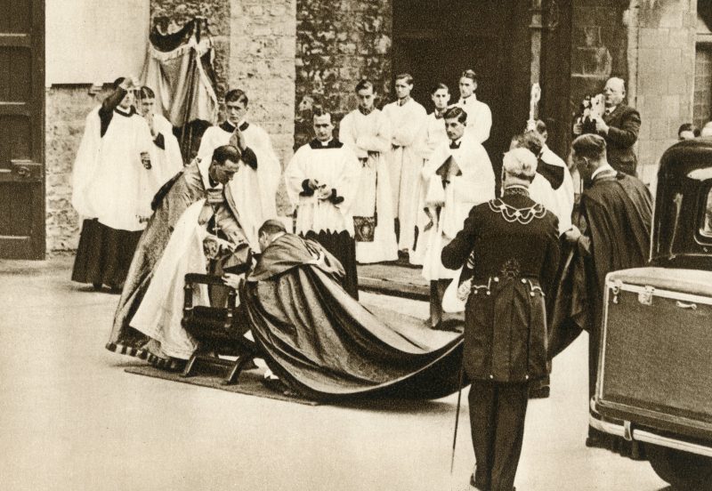 Old photo of monks consecration of downside abbey